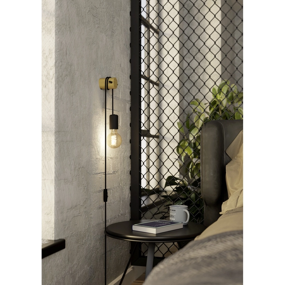Wandlampe Buddon Holzlook mit Schalter Eglo 9002759438982
