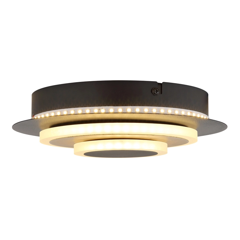 Schwarze Wandlampe Odonell mit Holz Globo 9007371566419