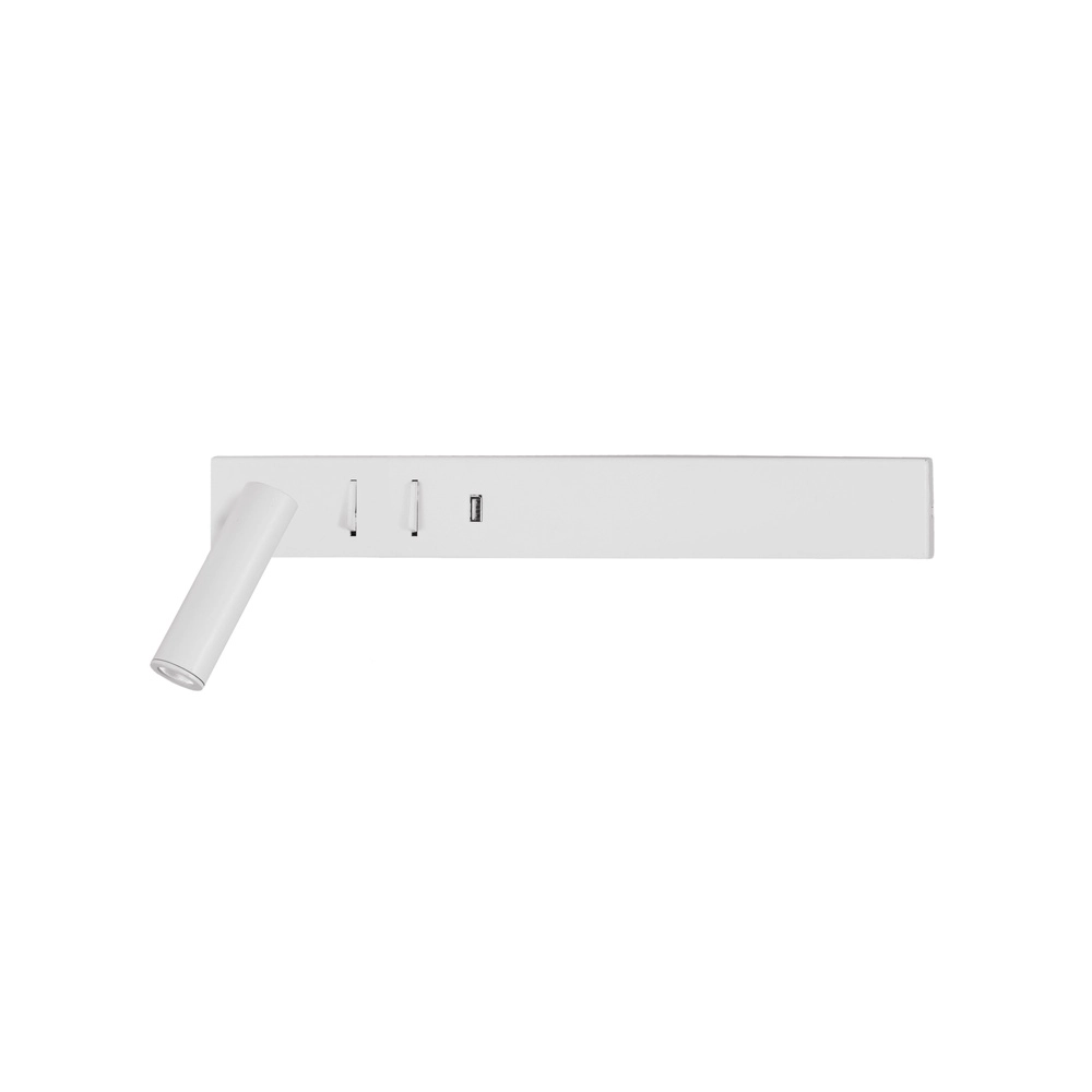Nachttischlampe Vida Links weiß mit USB Lyora 5212017427861