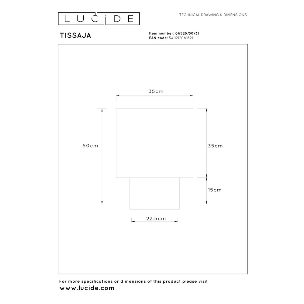 Tischlampe Tissaja Ø 35 cm weiß Lucide 5411212061621