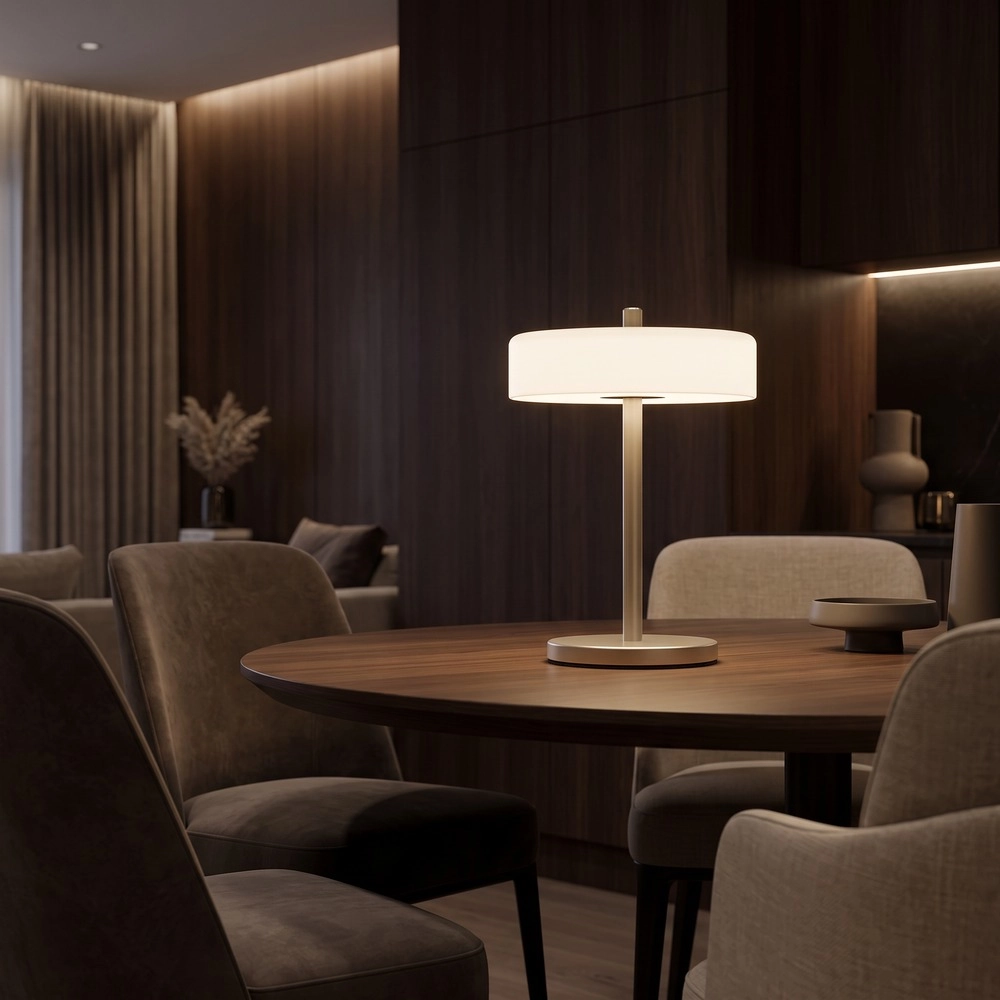 Design-Tischlampe Salve Nickel