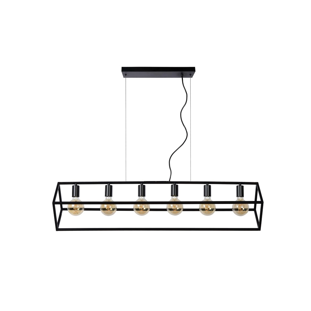 Moderne Pendellampe Fabian 6-Licht Schwarz