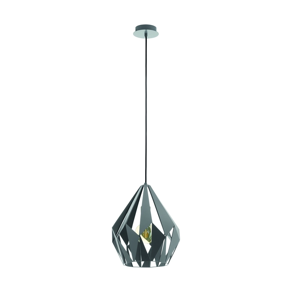 Graue Pendellampe Carlton 1 Ø 31cm