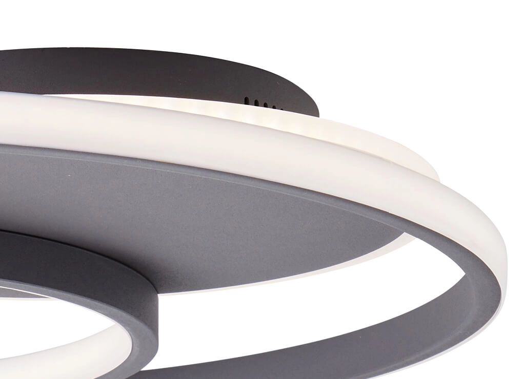Deckenleuchte Runda 50 cm 3-Ring Anthrazit Brilliant 4004353390487