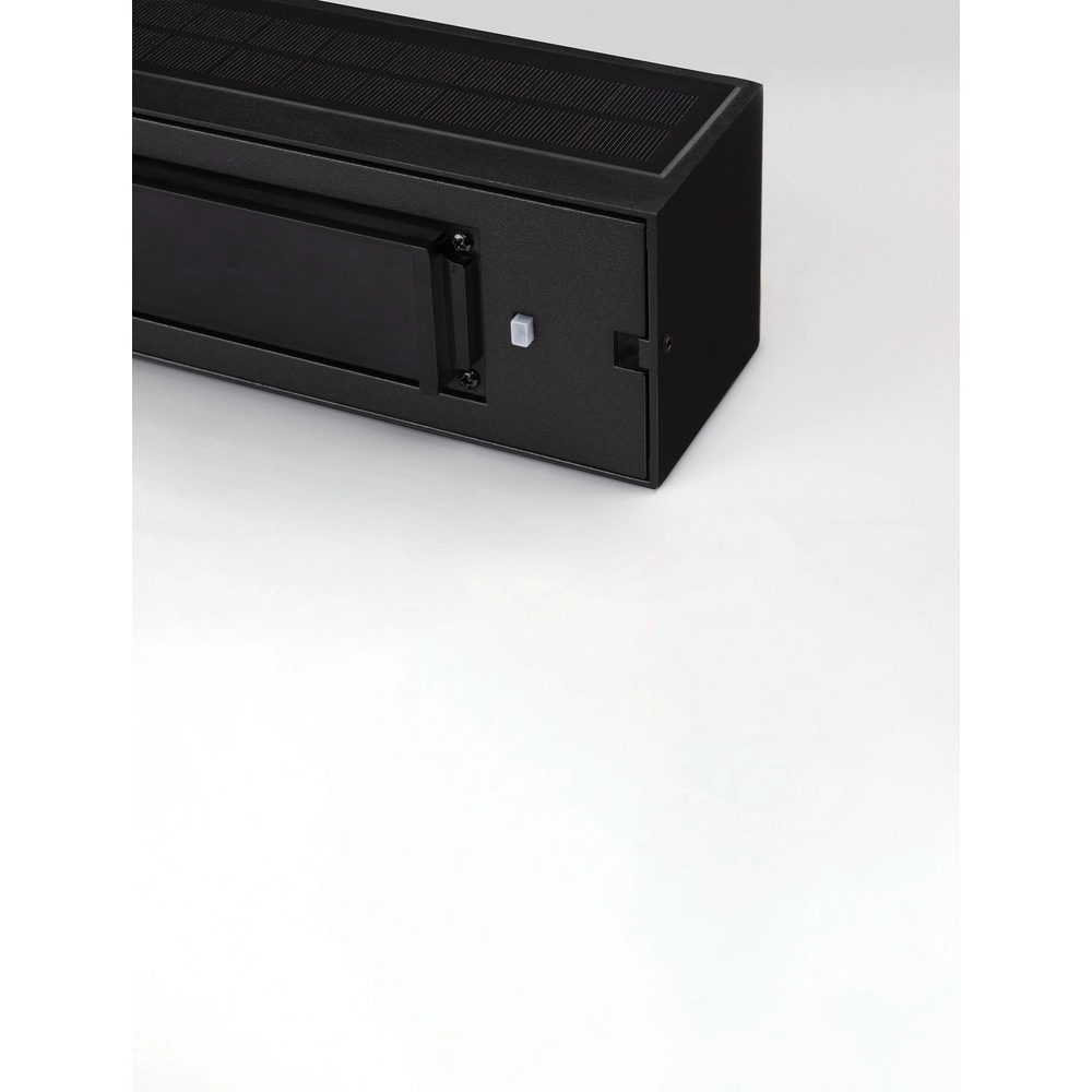 Solar-Wandleuchte Brown schwarz mit Holz Lyora 5212017449443