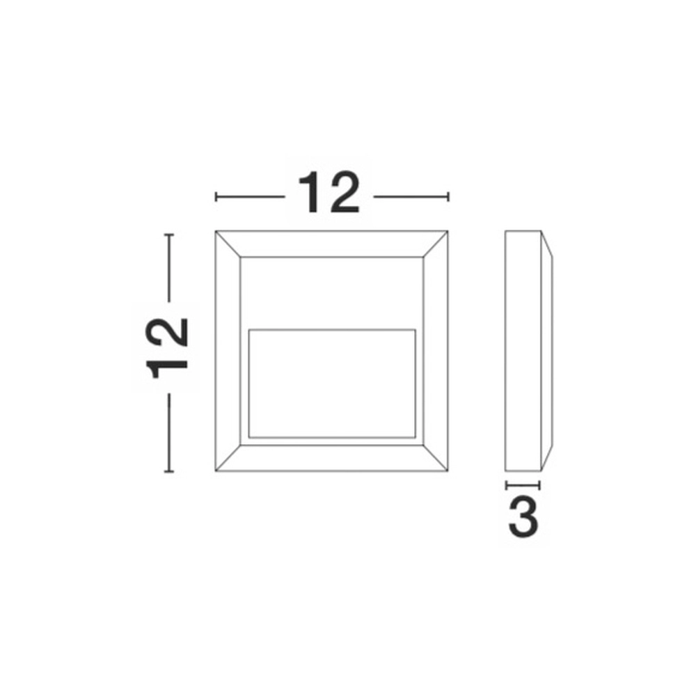 Quadratische Wandleuchte Pulsar grau Lyora 5212017413048