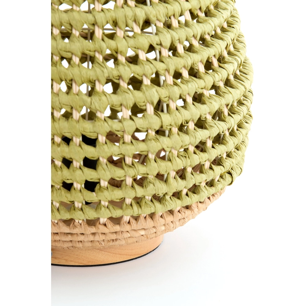 Rattan-Tischlampe Kalipa Ø 32 cm – grünes Rattan Light & Living 8717807760502