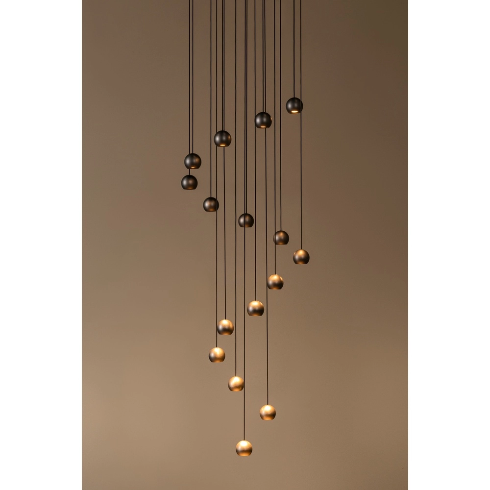 Design vide Pendellampe Montana 16-helles Kaffeebraun Premium by Lucide 5411212680174