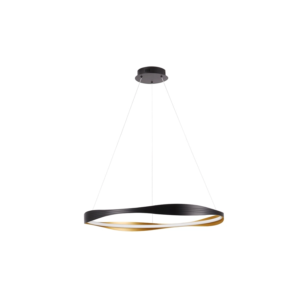 Design-Pendelleuchte Dobi Ø 80cm schwarz mit gold Lyora 5212017450043