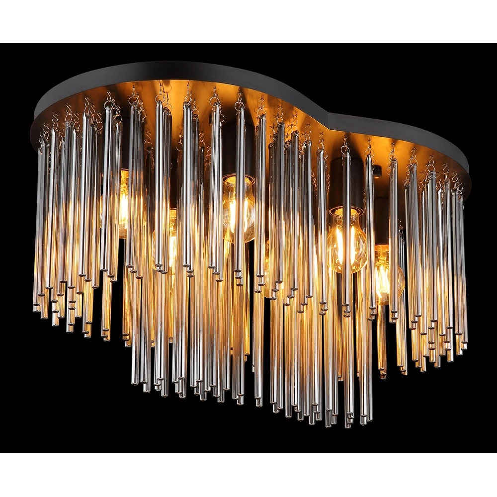 Deckenlampe Gorley Schwarz mit Glasstangen Globo 9007371528622