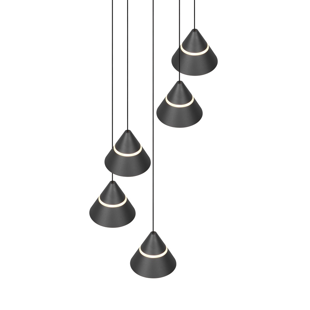 Design-Pendelleuchte Romeo 5-flammig schwarz Trio 4017807667806