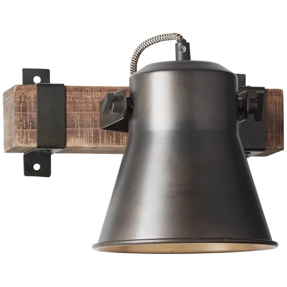 Wandlampe Decca schwarz mit braun Brilliant 4004353361432