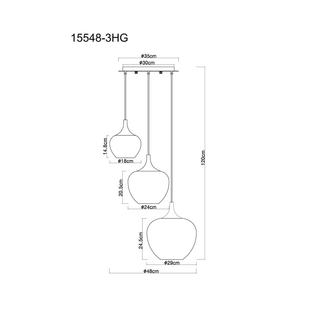 Schwarze Pendelleuchte Maxy mit rotem Glas Ø 48cm Globo 9007371459971