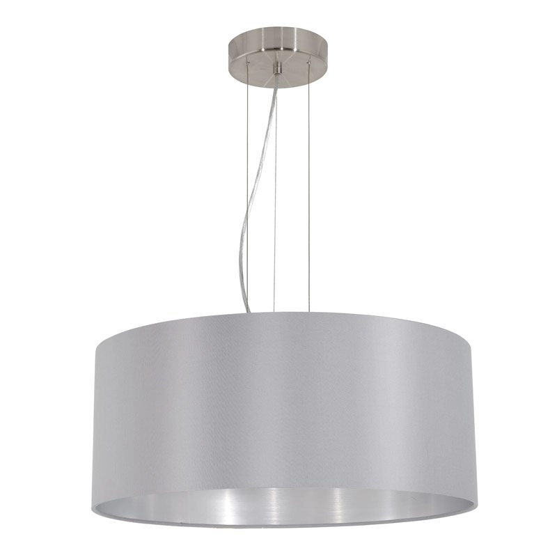 Pendelleuchte Maserlo 53 cm Silbergrau