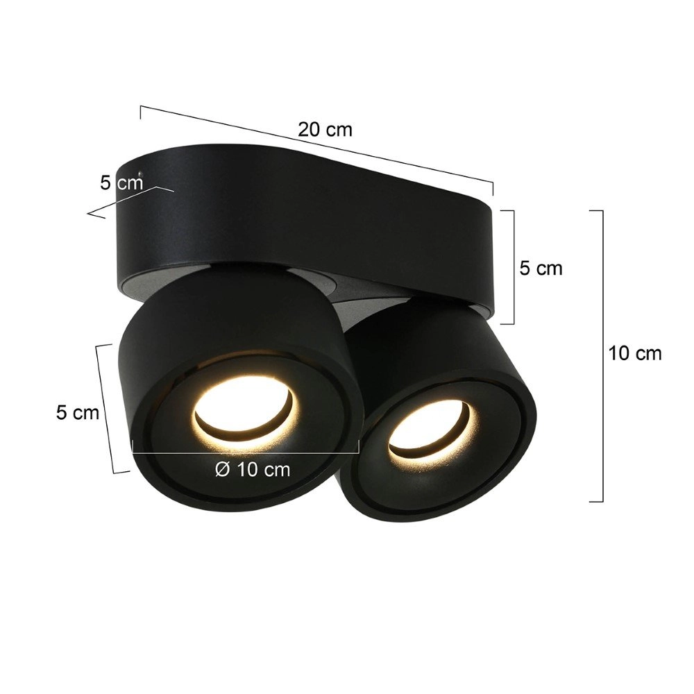 Spotlampe Fez Black 2-flammig schwarz Steinhauer 8712746132502