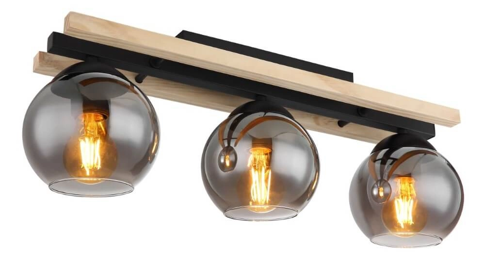 Designer-Deckenleuchte Conni Holz 3-flammig Globo 9007371441235