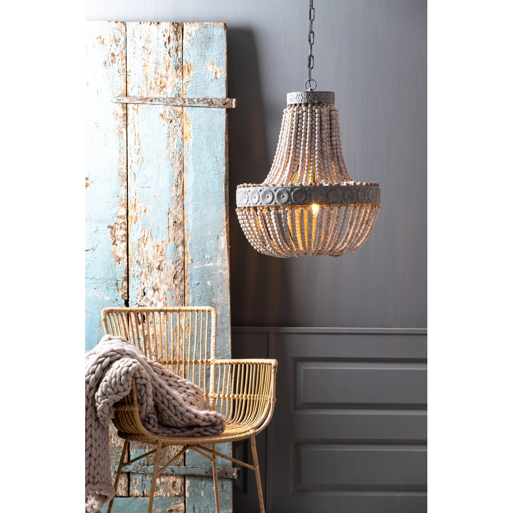 Perlen-Pendellampe Luna Grau Light & Living 8717807143749