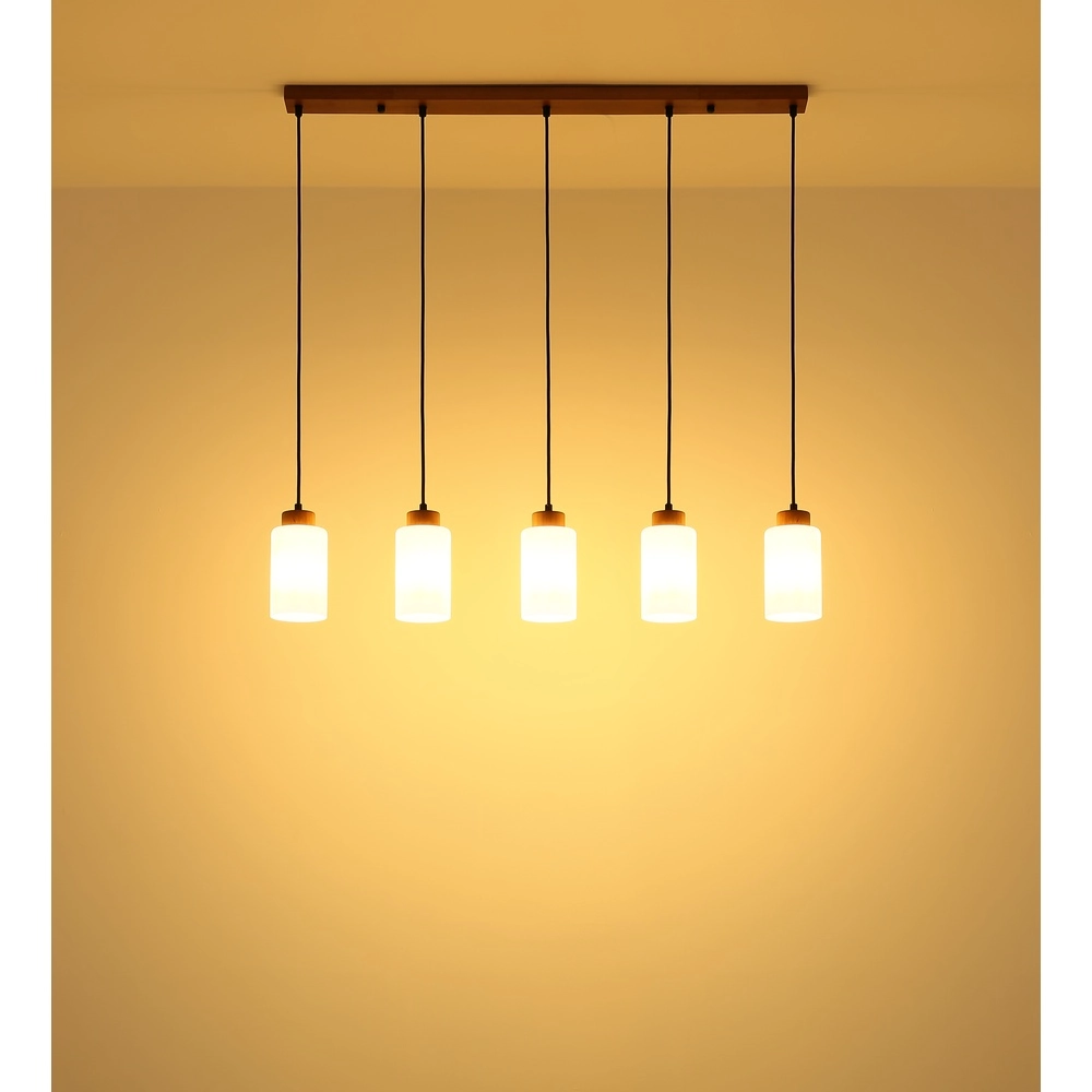 Pendellampe Rowena 5-Licht Holz Globo 9007371583249