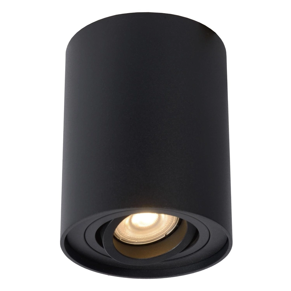 Oberflächenmontierter Deckenspot Tube schwarz Ø 9,6 cm Lucide 5411212221278