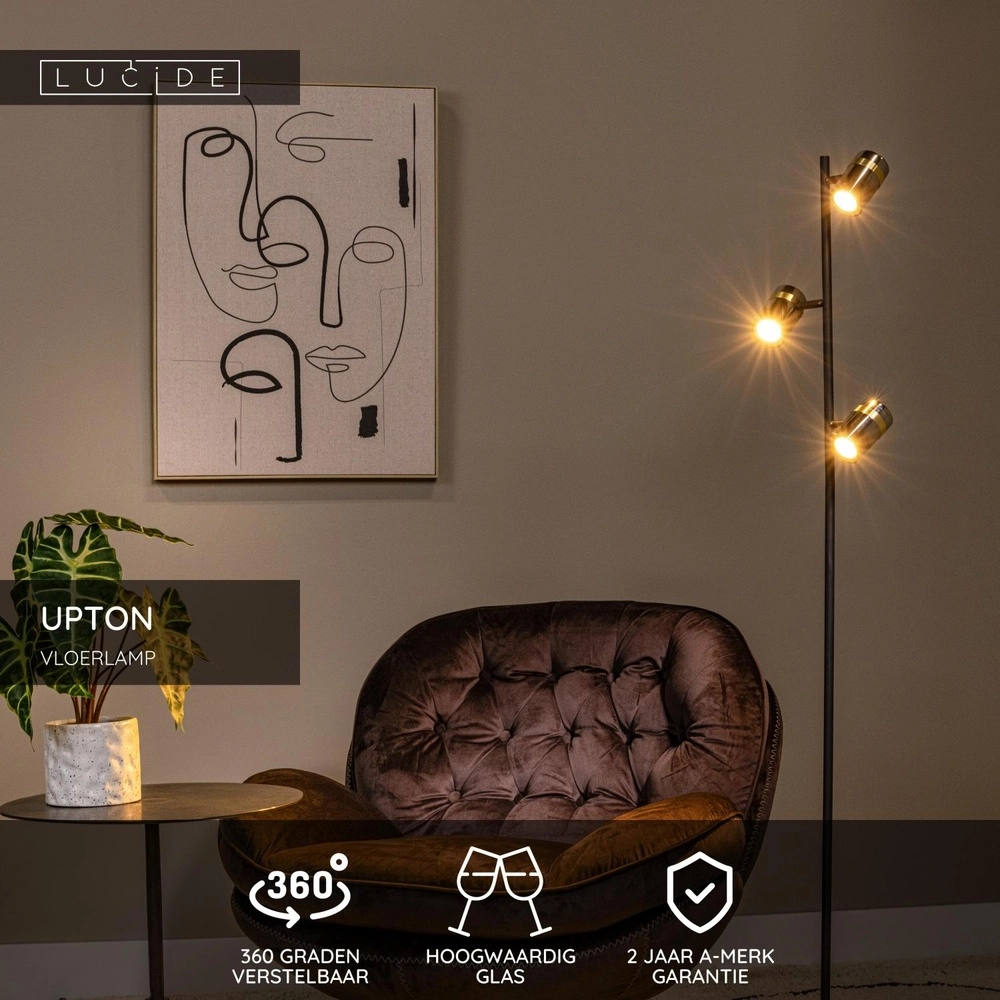 Stehlampe Upton 3-Licht Lucide 5411212570055