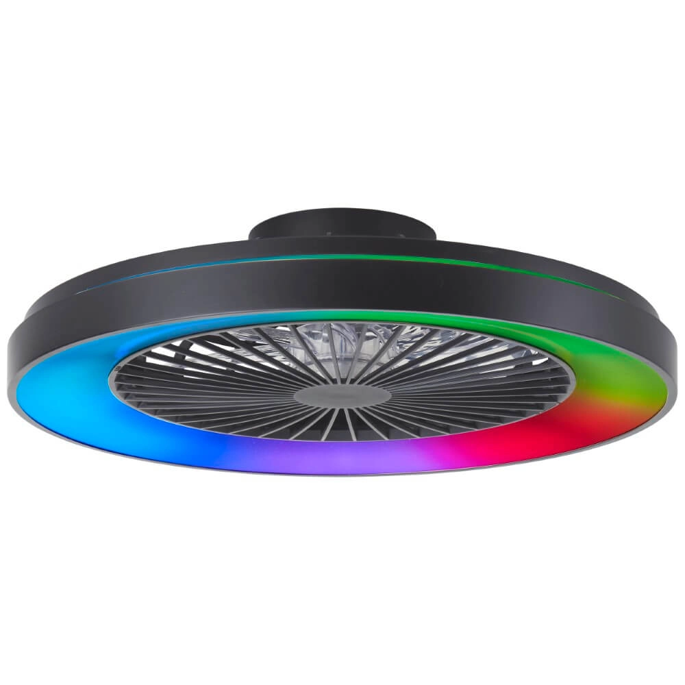 Schwarzer Deckenventilator Mazzaro mit RGB-Lampe - 58cm Brilliant 4004353441202