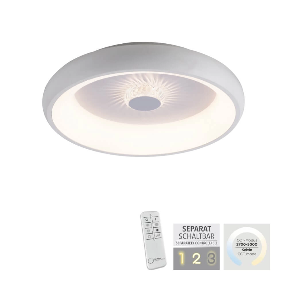 Runde Deckenleuchte Vertigo weiß Ø 46,5cm Just Light 4043689994709