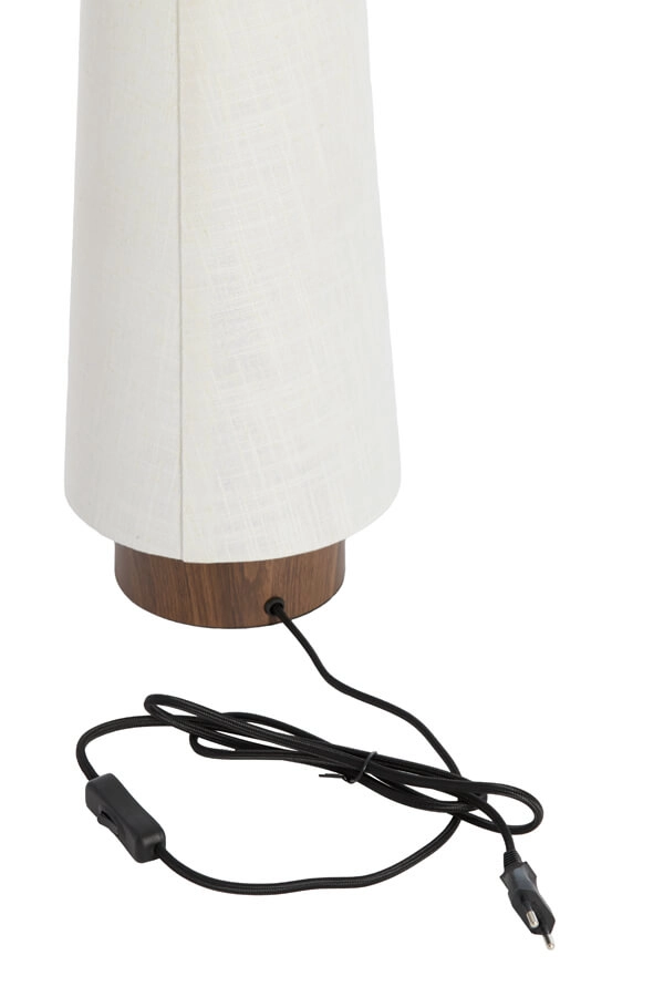 Tischleuchte weiß Howie mit dunklem Holz Ø 15cm Light & Living 8717807759360