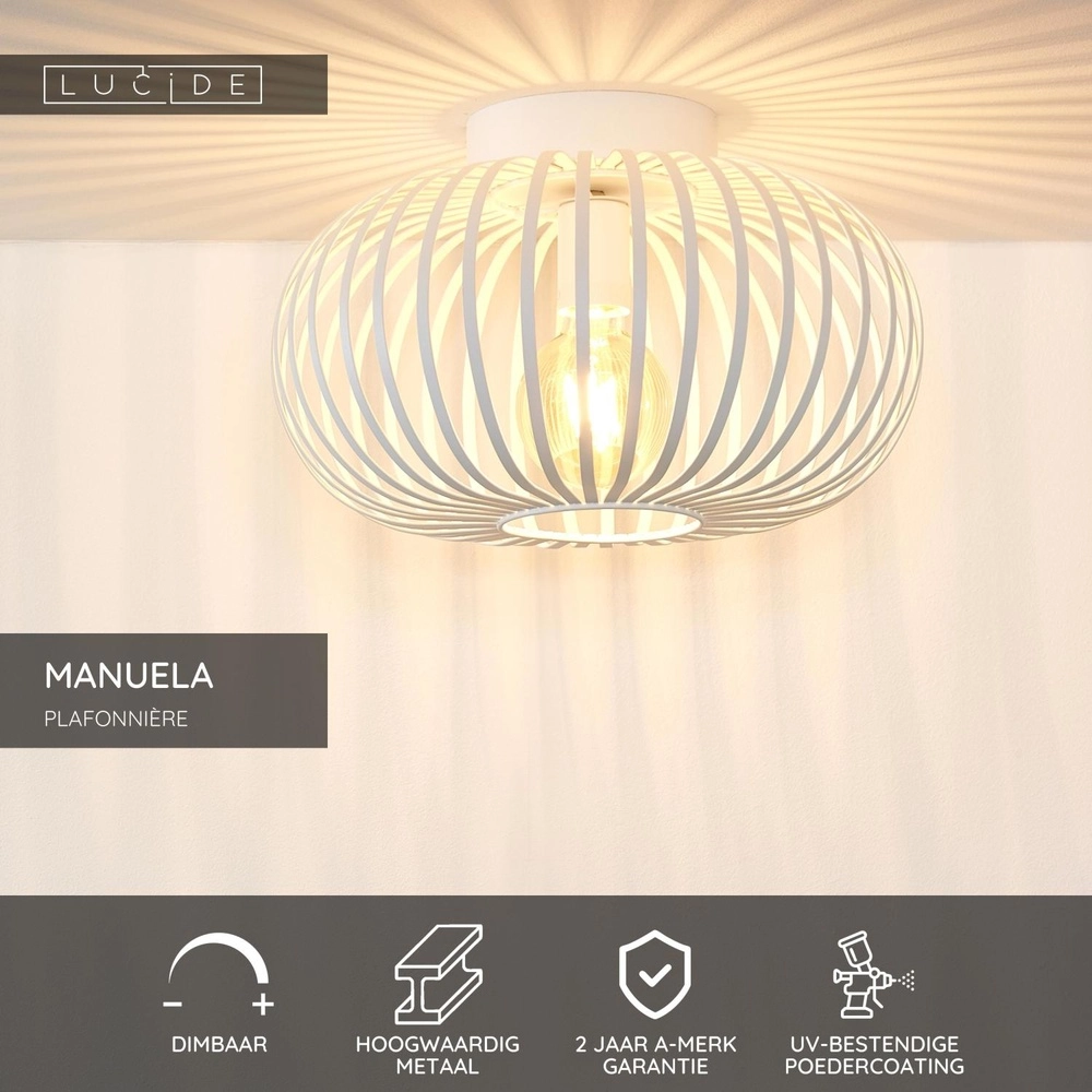 Deckenlampe Manuela Ø 39,5 cm weiß Lucide 5411212782359