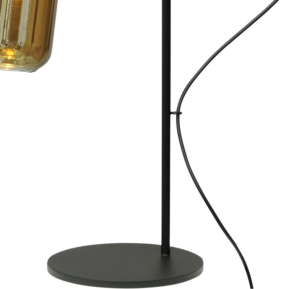 Schwarze Tischlampe mit Gold Bounty mit Zylinderglas Masterlight 8718121248509