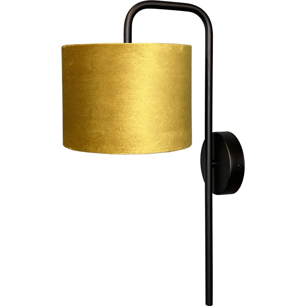 Schwarze Wandlampe Venus mit goldfarbenem Lampenschirm Masterlight 8718121251189