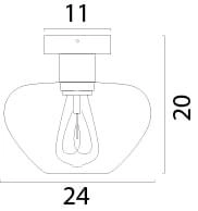 Deckenlampe Genua braun mit Goldglas Ø 24cm Masterlight 8718121357232