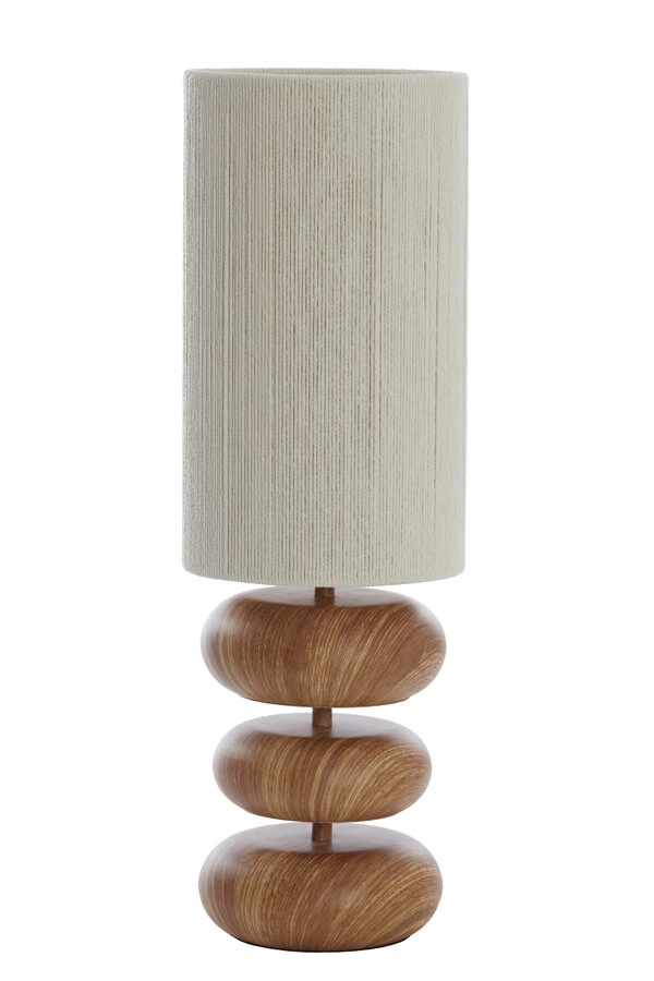Tischlampe Danialo Holz mit Creme 60cm Light & Living 8717807756826