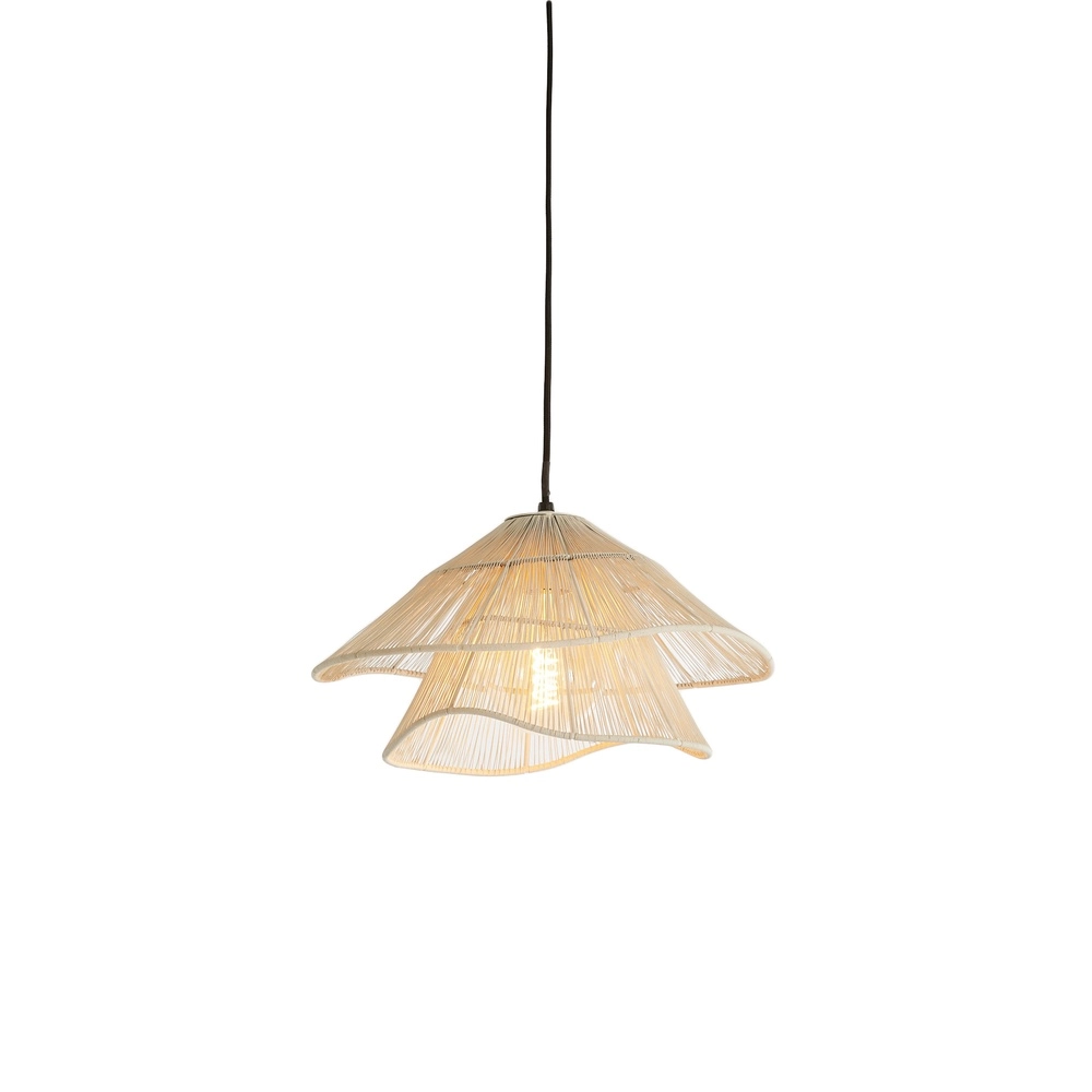 Japandi-Pendellampe Alameda weißer Ø 36cm Light & Living 8717807778774