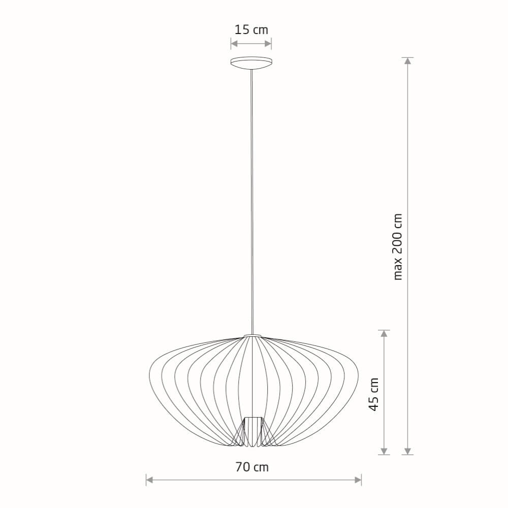 Rattan Pendelleuchte Pumpkin L Ø 70cm Lyora 5903139112529