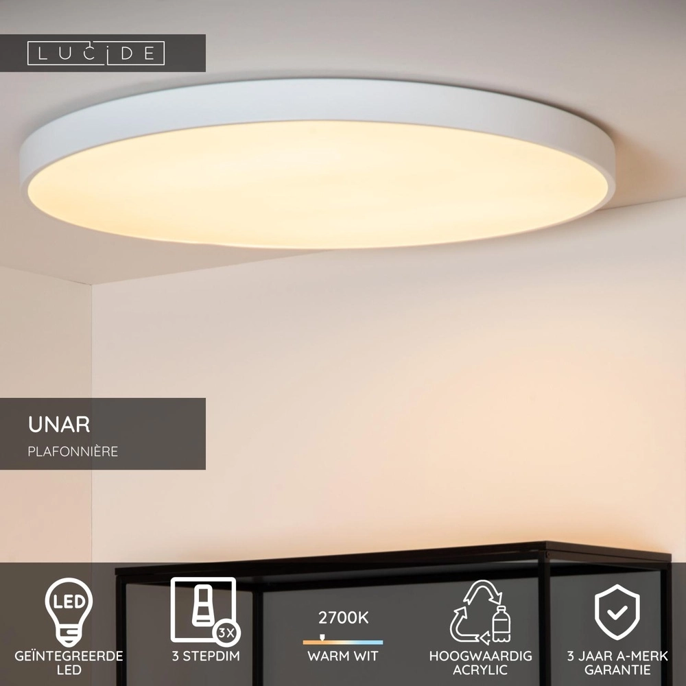 Deckenlicht Unar Ø 80cm - 2700K - weiß Lucide 5411212792068