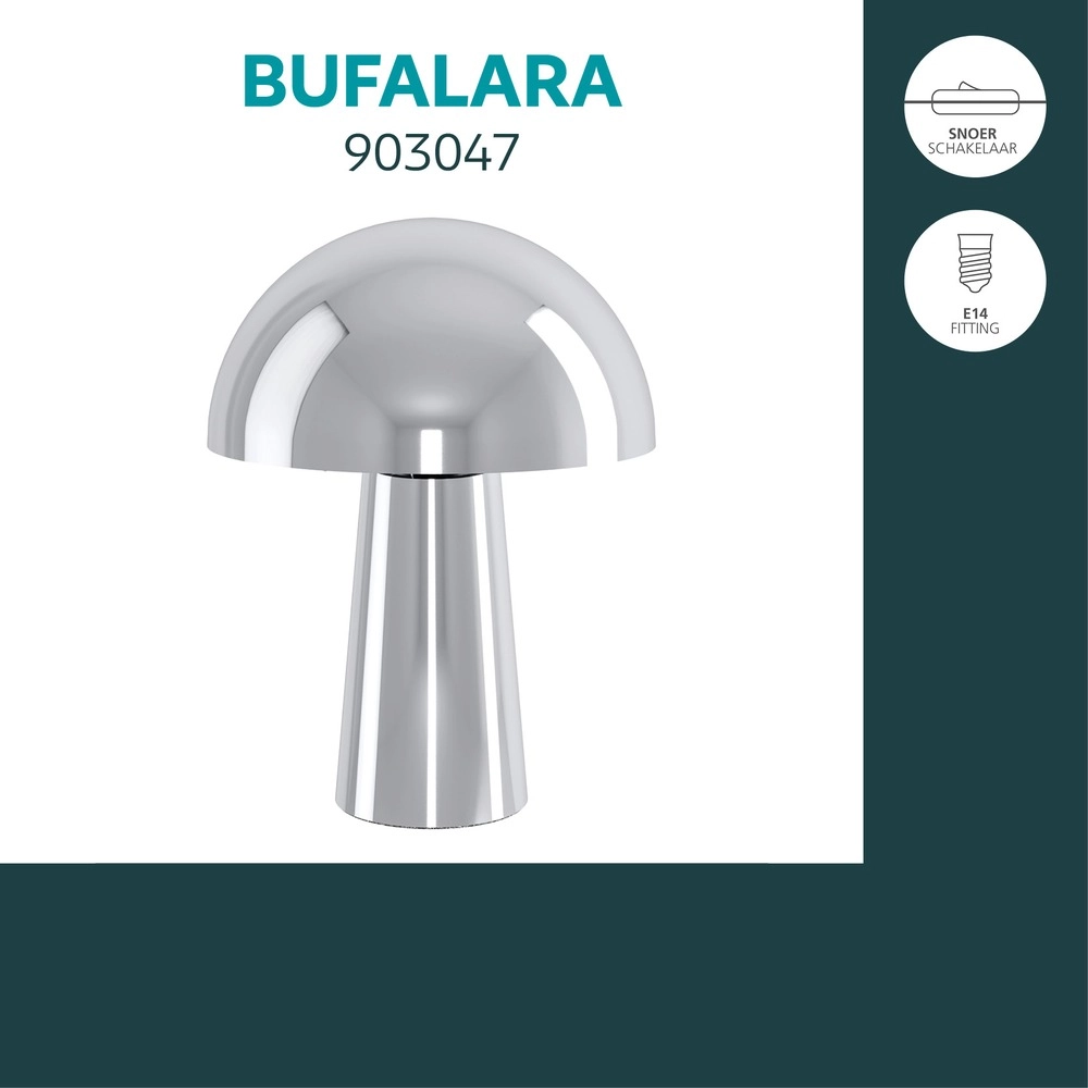 Tischlampe Bufalara Chrom
