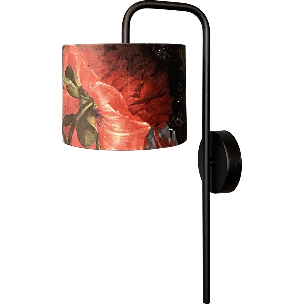 Schwarze Wandlampe Venus mit Blumenlampenschirm Masterlight 8718121251257