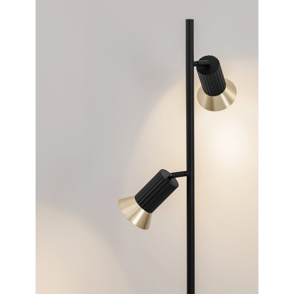 Design-Stehleuchte Luvia schwarz mit gold Lyora 5212017475619