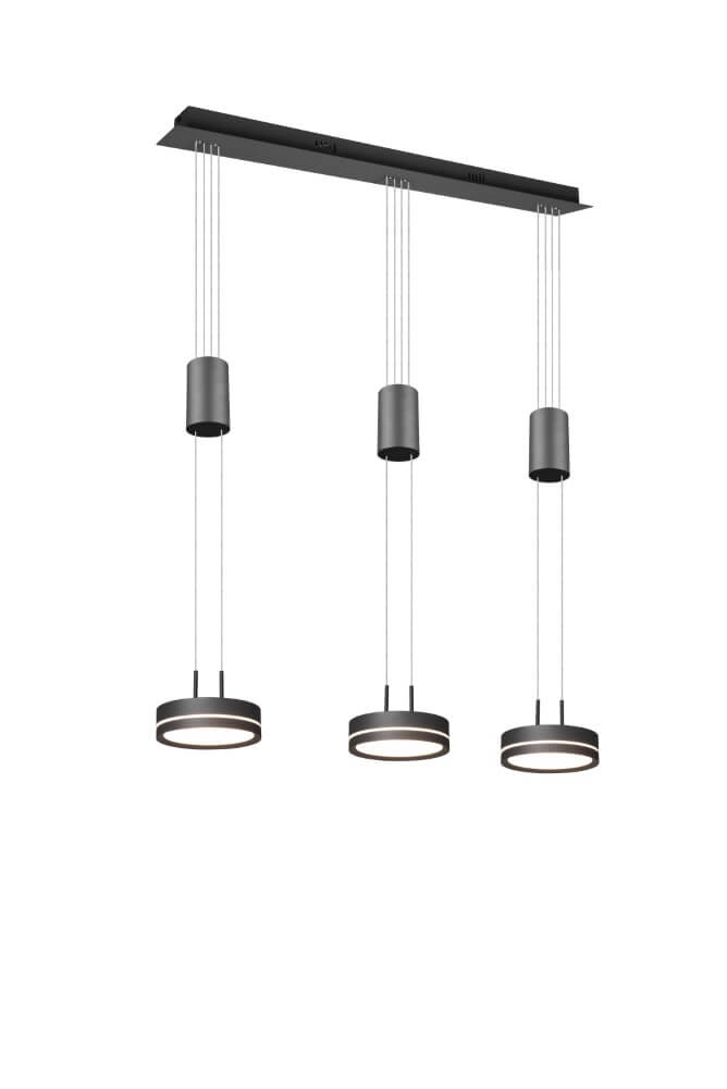 Hängelampe Franklin 3-Licht-Schwarz Trio 4017807510089