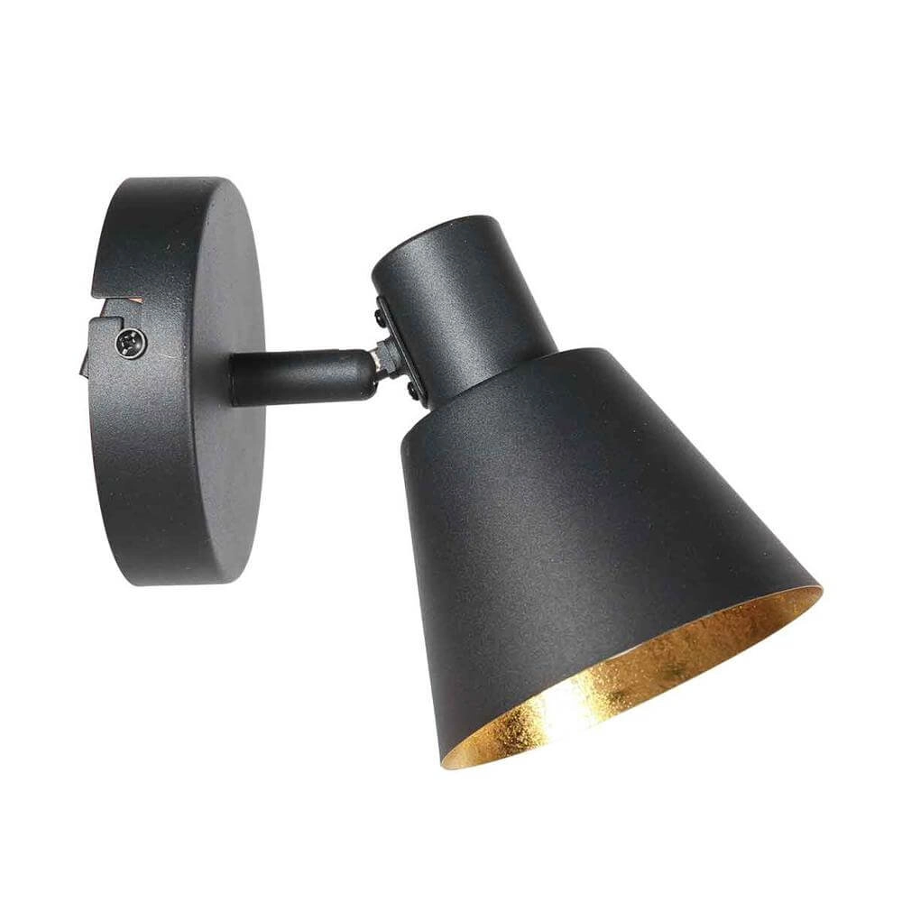 Wandleuchte Oeroe schwarz mit gold Steinhauer 8712746176322