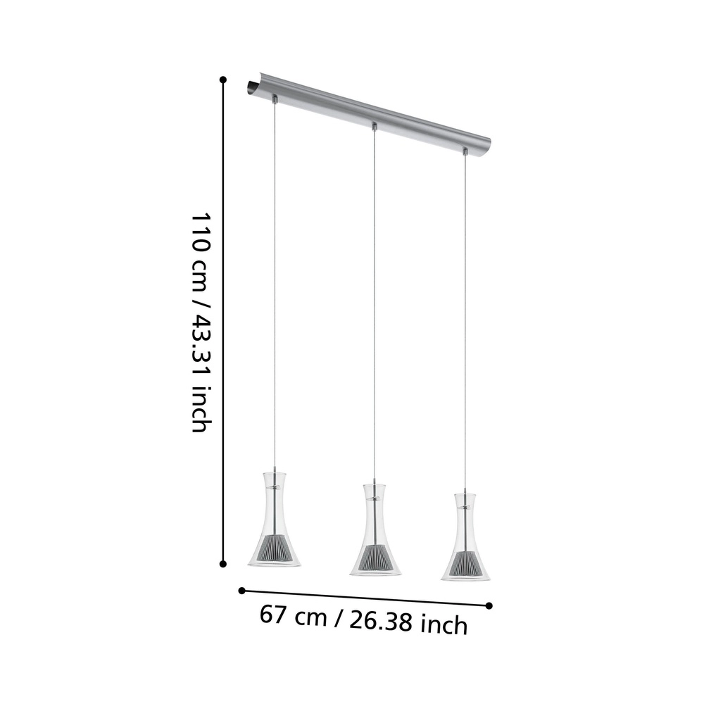 3-Licht Pendellampe Musero Nickel Eglo 9002759937935