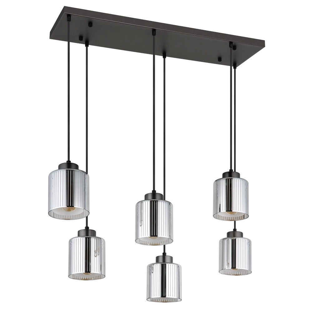 Design-Pendellampe Felicia Gunmetal 6-Lighter Globo 9007371528967