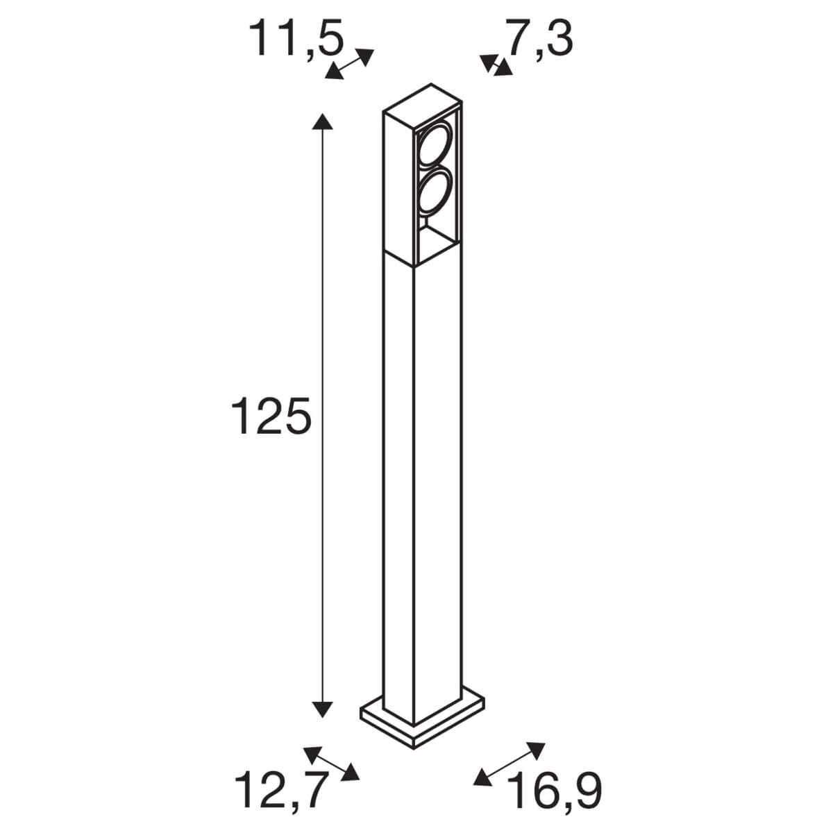 LED-Wegbeleuchtung Eskina 125cm 2-flammig Anthrazit SLV 4024163255318