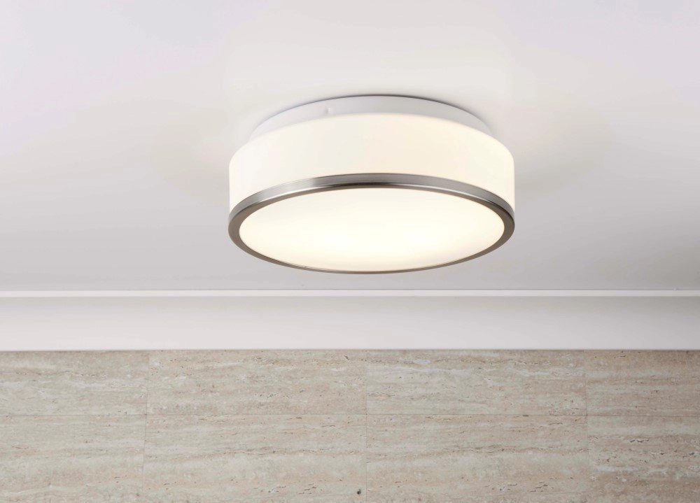 Badezimmerlampe Discs Ø 28 cm silber Searchlight 5013874395535