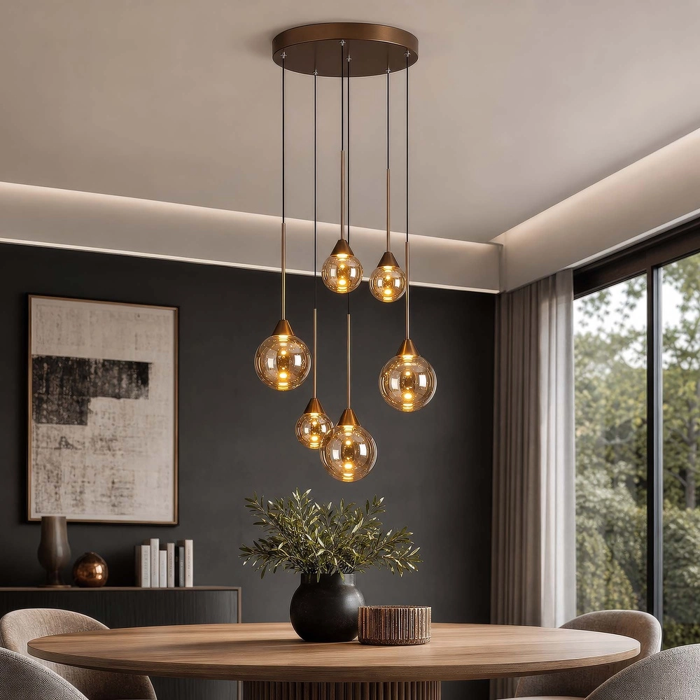 Design-Pendellampe Opux Lux 6-Licht Bronze Searchlight 5,05342E+12