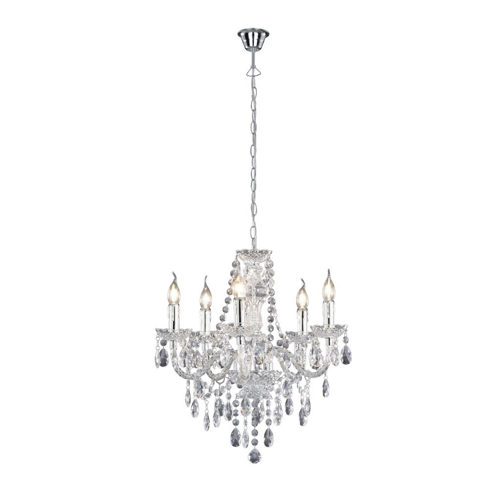 Kronleuchter Luster Crystal 52 cm 5-Lichtgrau
