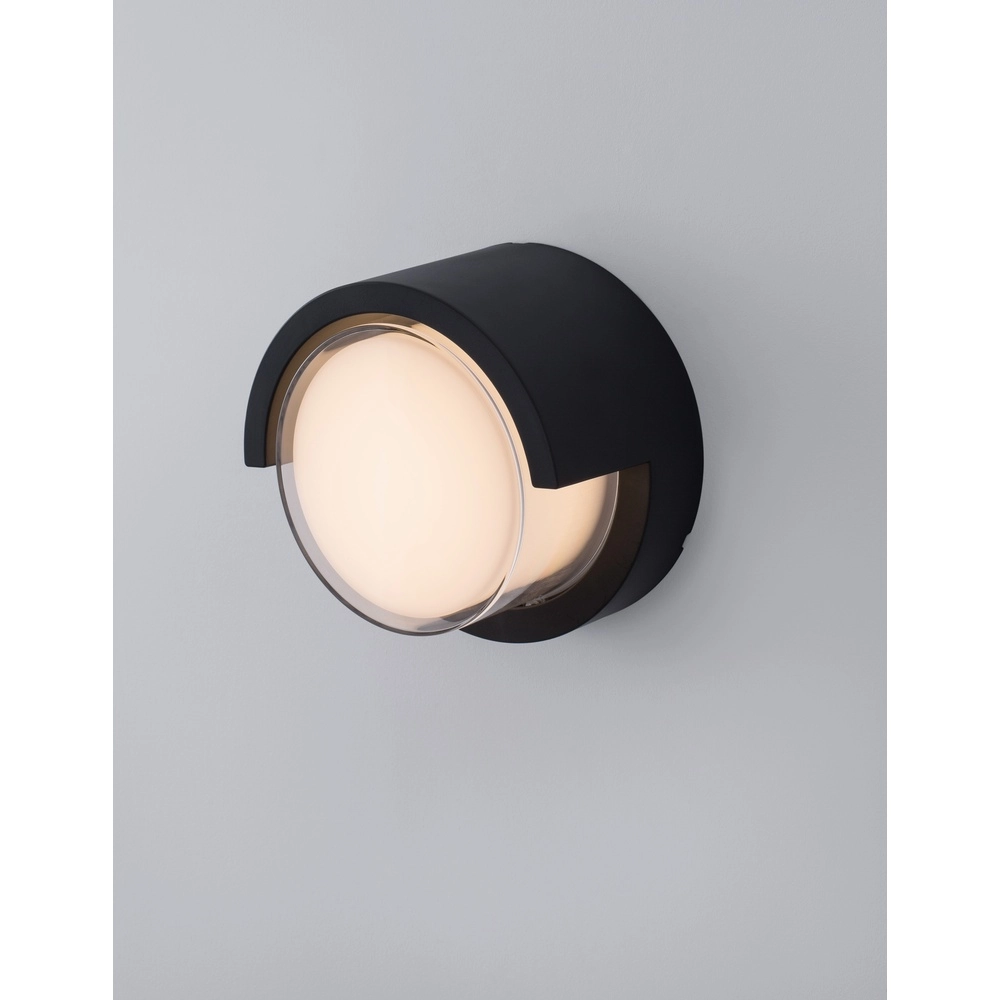 Design-Wandleuchte Max Rund Grau