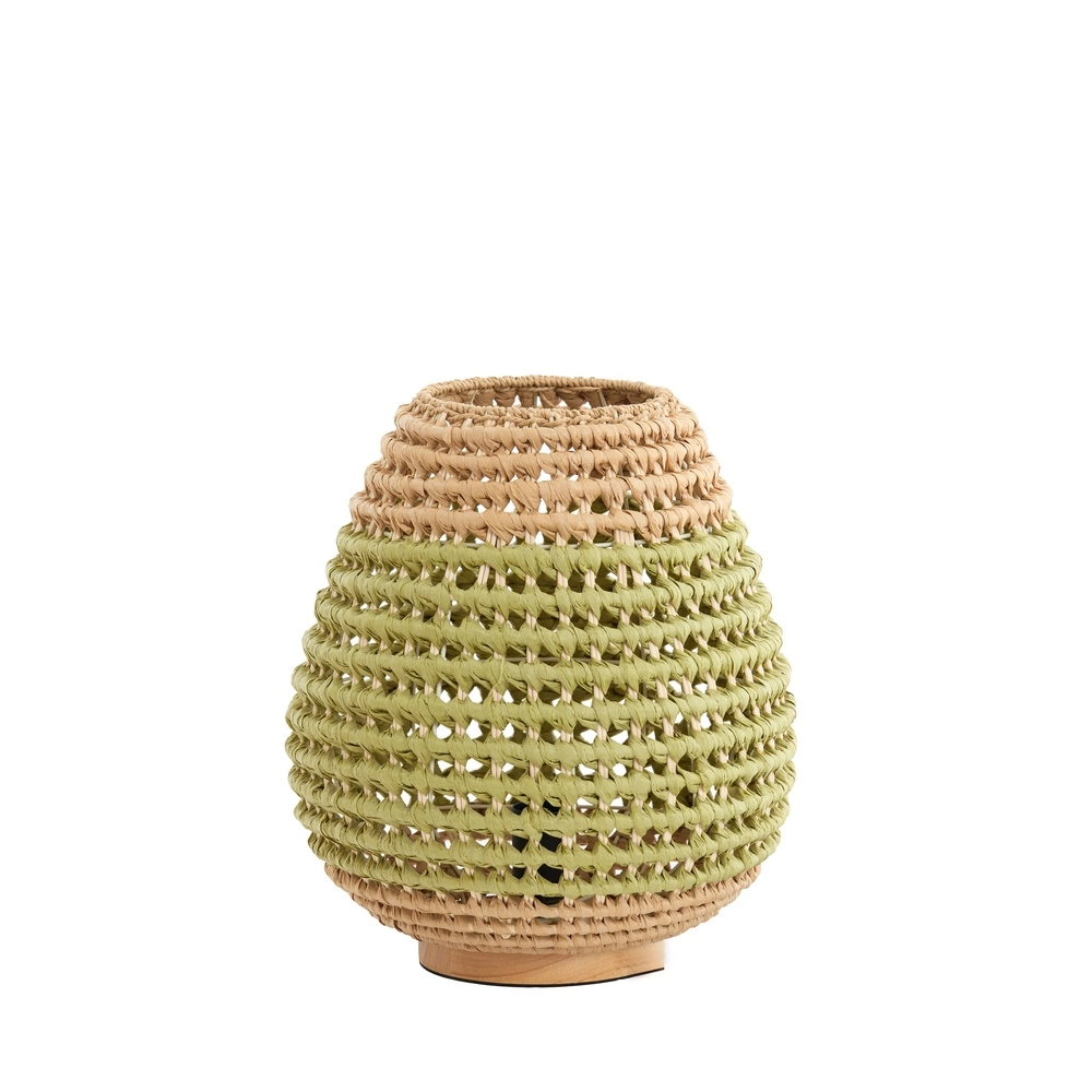 Rattan-Tischlampe Kalipa Ø 32 cm – grünes Rattan Light & Living 8717807760502