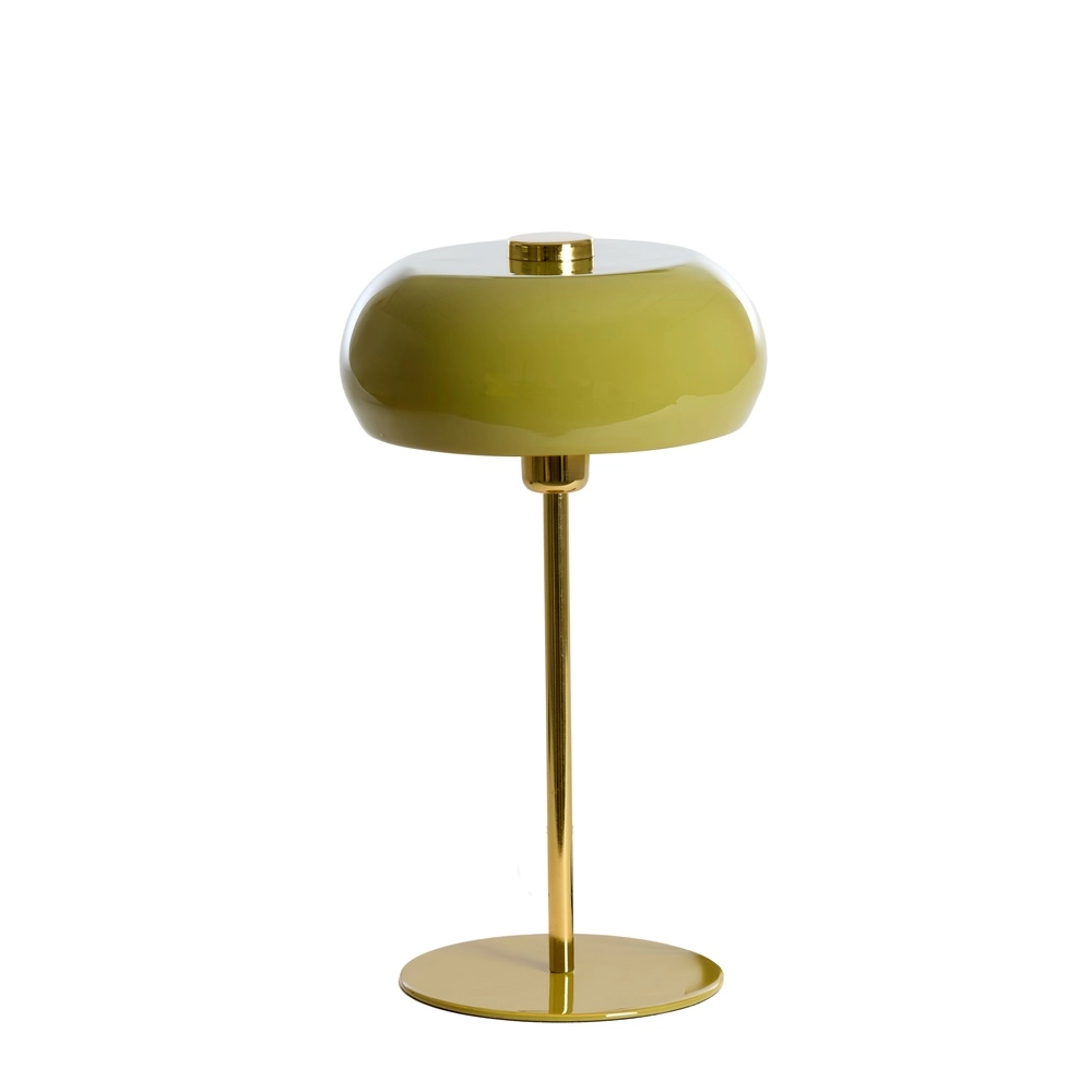 Tischlampe Surin Ø 26cm – glänzend olivgrün mit Gold Light & Living 8717807743499