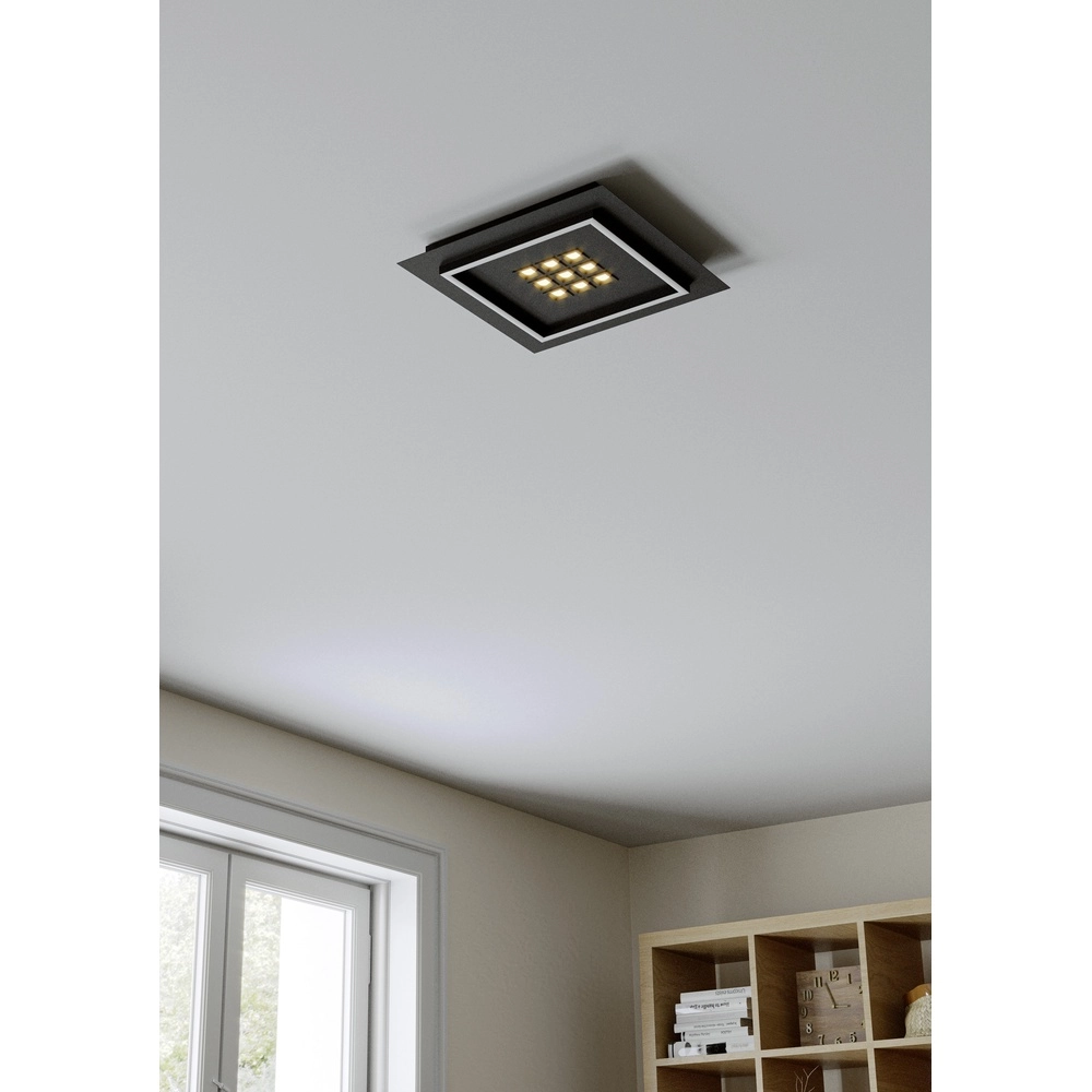 Moderne LED-Deckenbeleuchtung Balazote 36x36 cm – schwarz Eglo 9008606312719